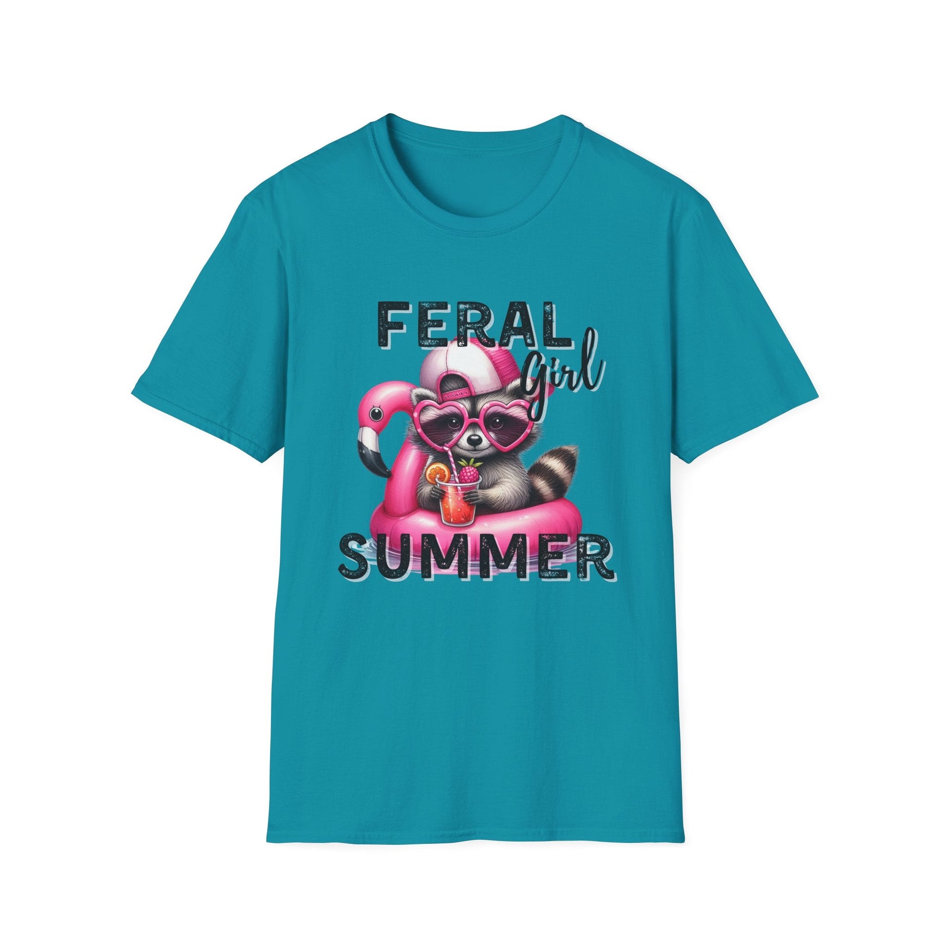 Feral Girl Summer T-Shirt | Cute Flamingo tshirt, Pink Flamingo tshirt, Feral Raccoon, Feral Mom, Summer Vibes - Embellish My Heart