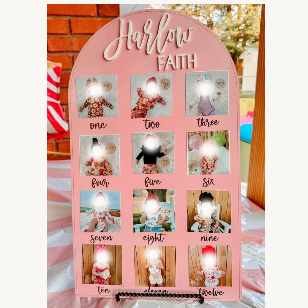 First Year Baby Birthday Photo Board - Embellish My Heart