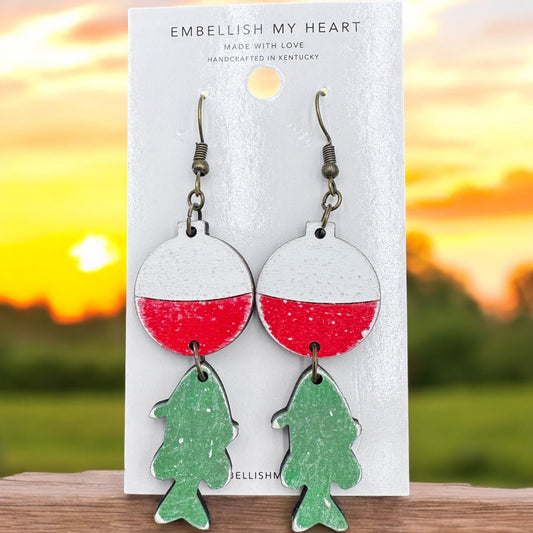 Fishing Bobber Dangle Earrings - Embellish My Heart