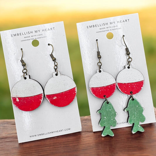 Fishing Bobber Dangle Earrings - Embellish My Heart