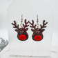 Glitter Reindeer Earrings with Red Nose – Festive Holiday Jewelry - Embellish My Heart