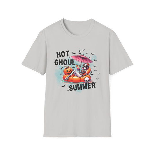 Halloween Summer T-Shirt, Hot Ghoul Summer Shirt, Unisex Tee, Halloween Vibe Top, Beach Day Apparel, Unique Gift for Horror Fans - Embellish My Heart