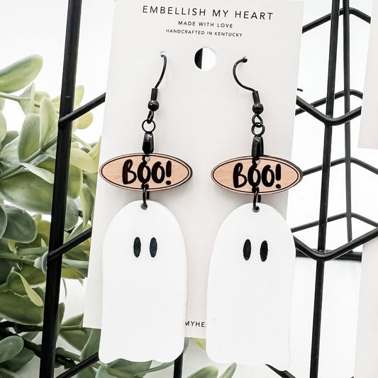 Handmade Ghost Earrings – Lightweight Fall & Halloween Jewelry – 3 Styles - Embellish My Heart