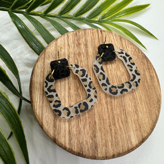 Leopard Squared Dangle Earrings - Embellish My Heart