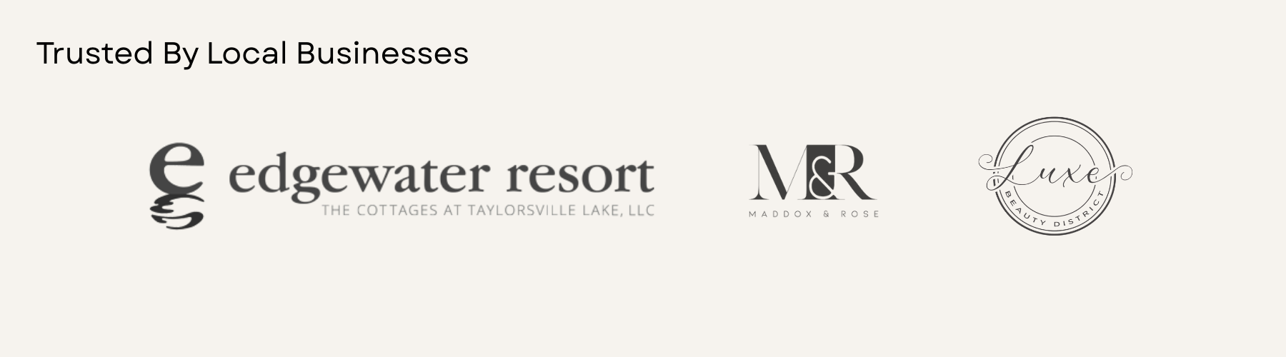 Logos of local Louisville businesses that have partnered with Embellish My Heart for events and engraving services.