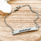 Mama Curved Bar Bracelet Stainless Steel - Embellish My Heart