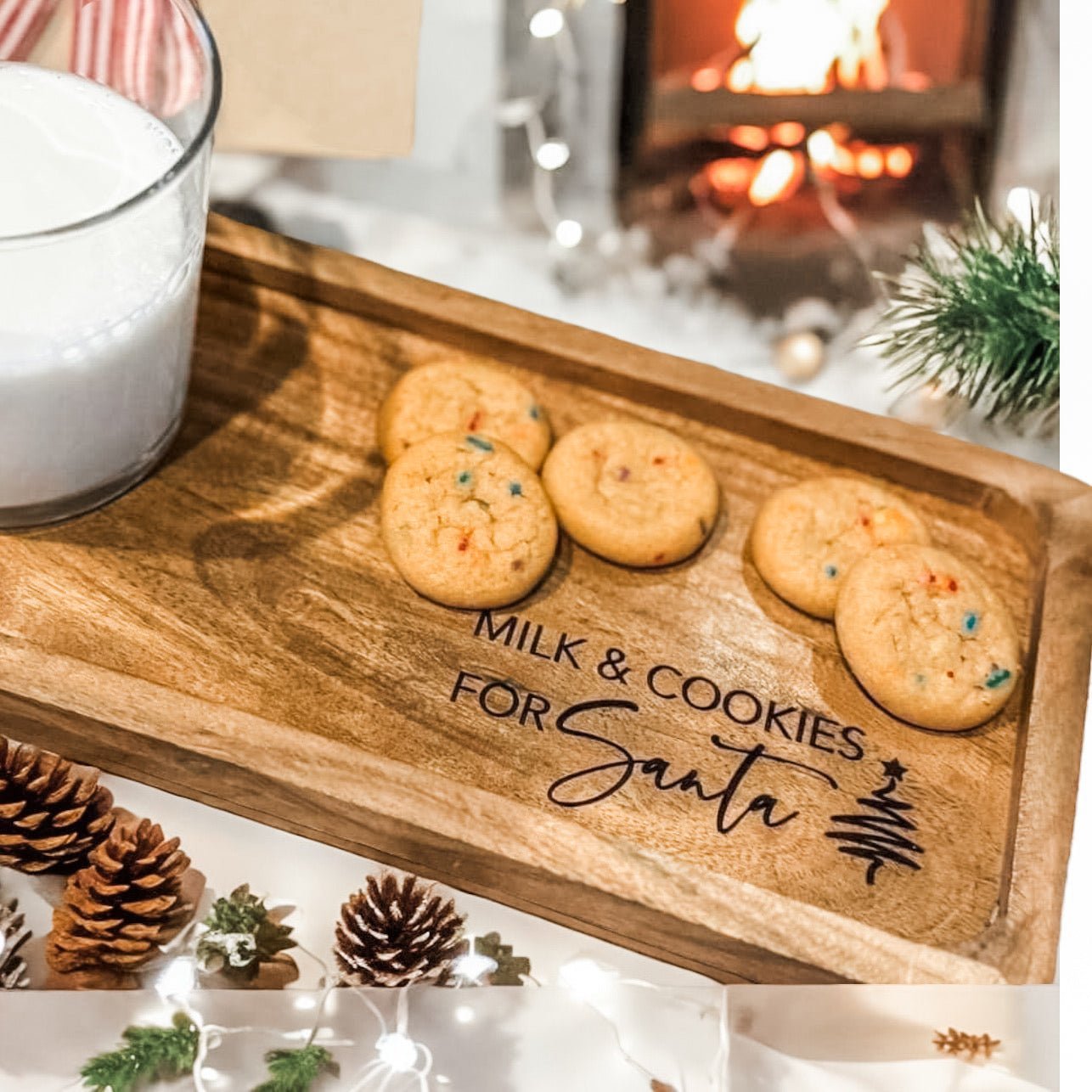 Milk & Cookies for Santa Tray Plate - Embellish My Heart