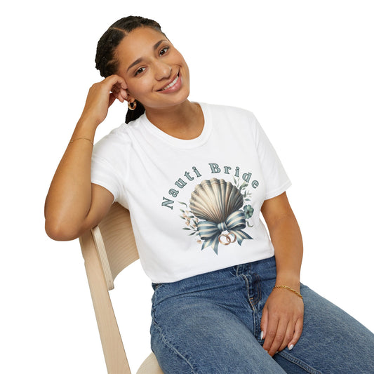 Nauti Bride Unisex T-Shirt - Perfect for Beach Weddings, Bachelorette Parties, Nautical Themes, Bridal Showers, Summer Events - Embellish My Heart