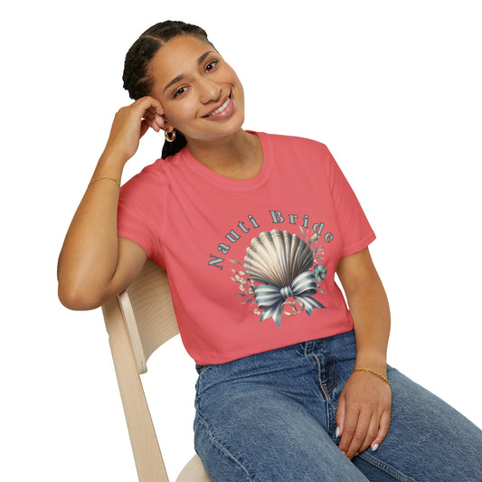 Nauti Bride Unisex T-Shirt - Perfect for Beach Weddings, Bachelorette Parties, Nautical Themes, Bridal Showers, Summer Events - Embellish My Heart