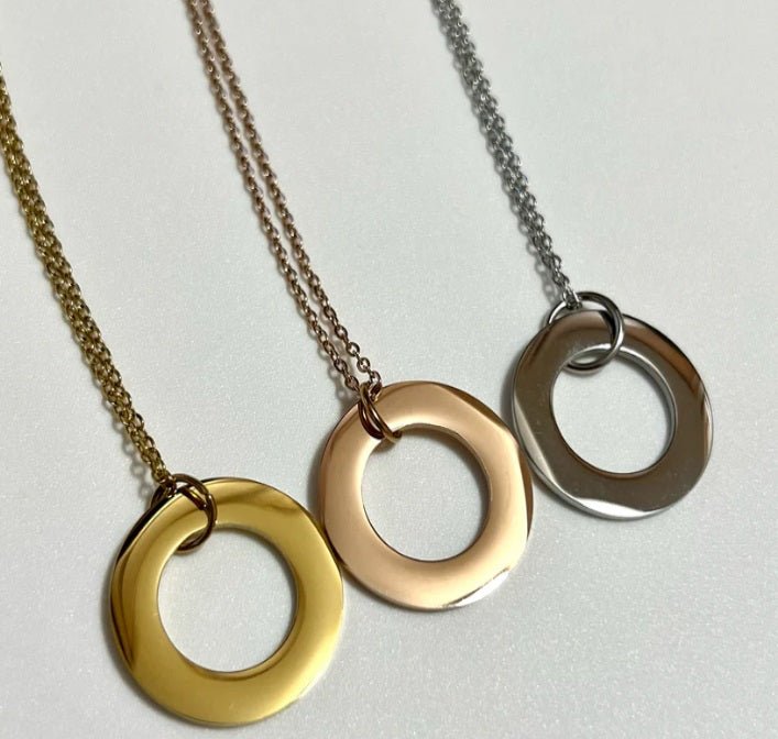 Open Circle Washer Stainless Steel Necklace - Embellish My Heart