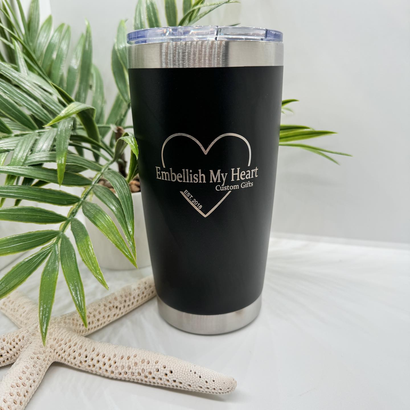 Personalized 20oz Tumbler, ADD YOUR LOGO, Powder Coated, Laser Engraved Cup, Corporate Gift, Branded - Embellish My Heart