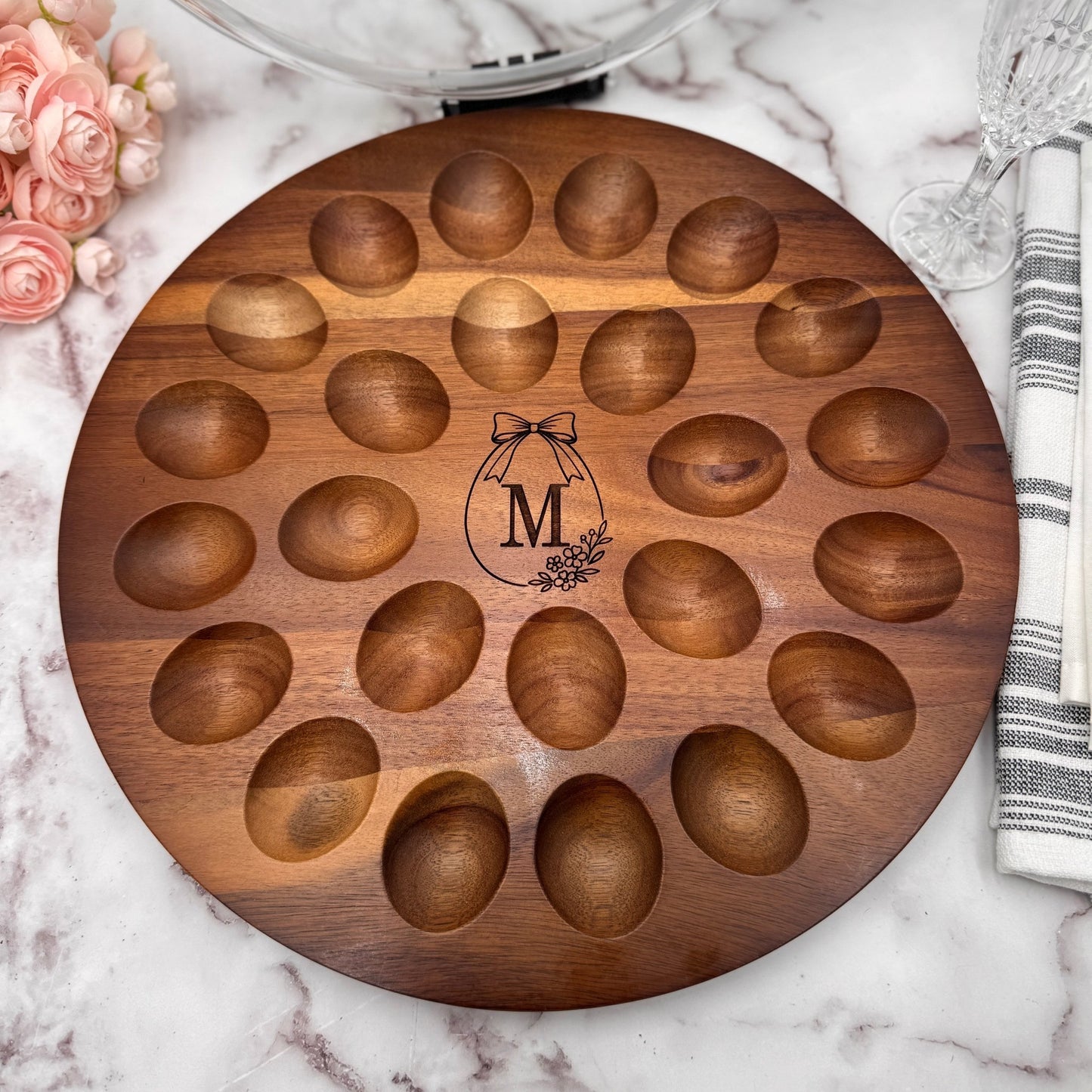 Personalized Deviled Egg Tray with Lid Reversible Serving Board Custom Hostess Gift Gather & Graze Egg Tray - Embellish My Heart