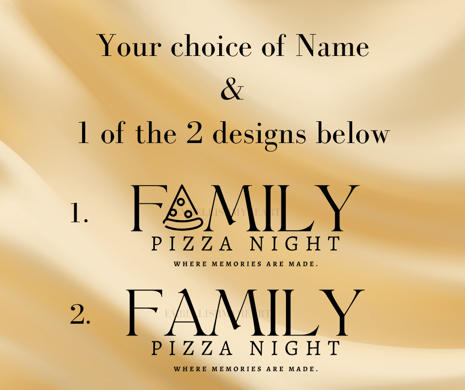 Personalized Family Pizza Night Board Set | Custom Engraved 12x16 Wood Serving Board with Utensils | Gift Ready - Embellish My Heart