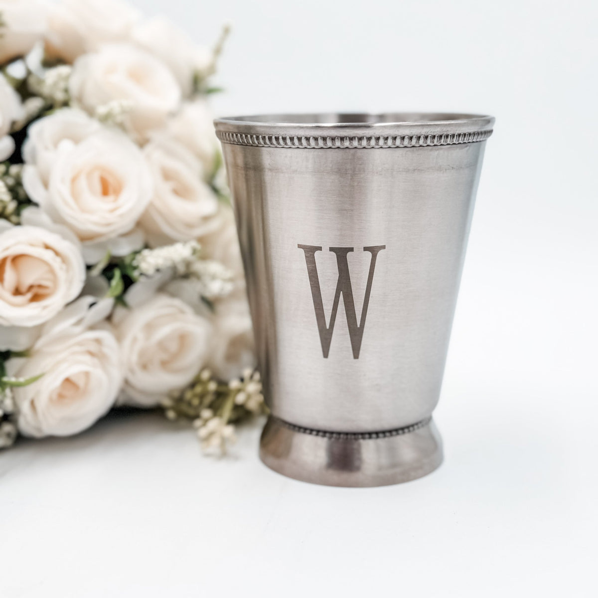 Personalized Initial Silver Cocktail Cup | Custom Engraved Gift - Embellish My Heart