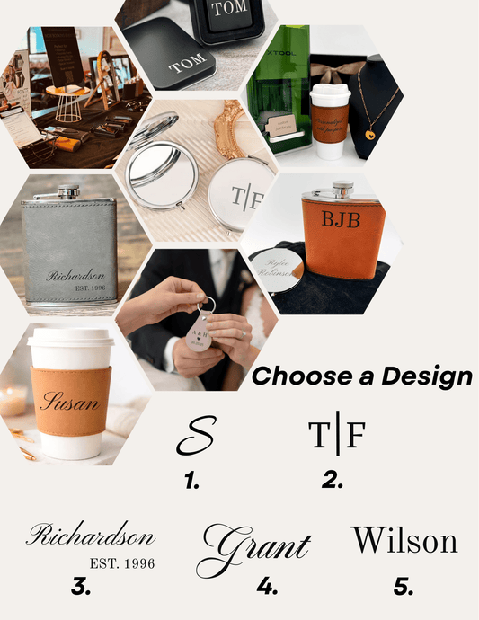 Personalized Leatherette Flask for Groomsmen Custom Engraved Wedding Party Gift - Embellish My Heart