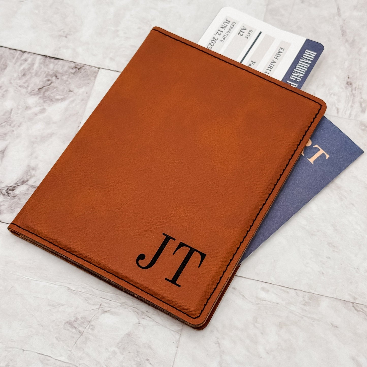 Personalized Passport Holder | Custom Travel Wallet with Initials | Travel Gift for Couples, Honeymoon, Client Gifts & Travel Agents - Embellish My Heart
