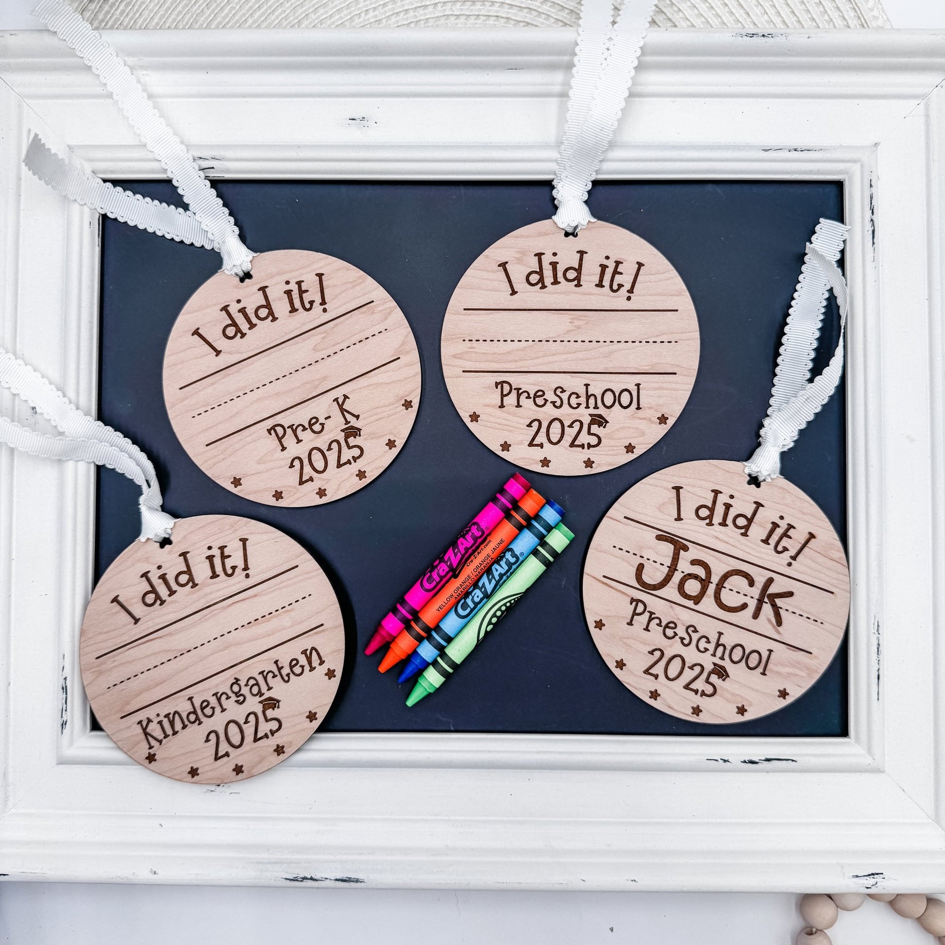 Personalized Preschool & Kindergarten Graduation Keepsake Ornaments - Customizable with School Name or Logo - Embellish My Heart