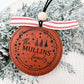 Personalized PU Leather Round Last Name Ornament - Embellish My Heart