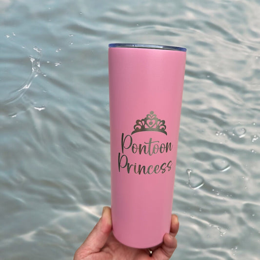 Pontoon Princess Slim Tumbler Cup - Embellish My Heart