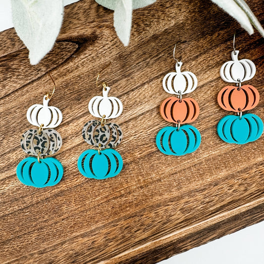 Pumpkin Stack Dangle Earrings - Embellish My Heart