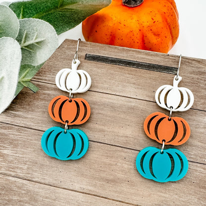 Pumpkin Stack Dangle Earrings - Embellish My Heart