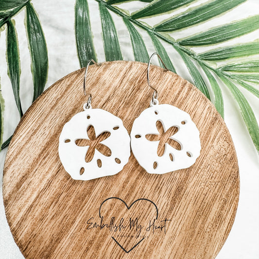 Sand Dollar Beach Summer Dangle Earrings - Embellish My Heart