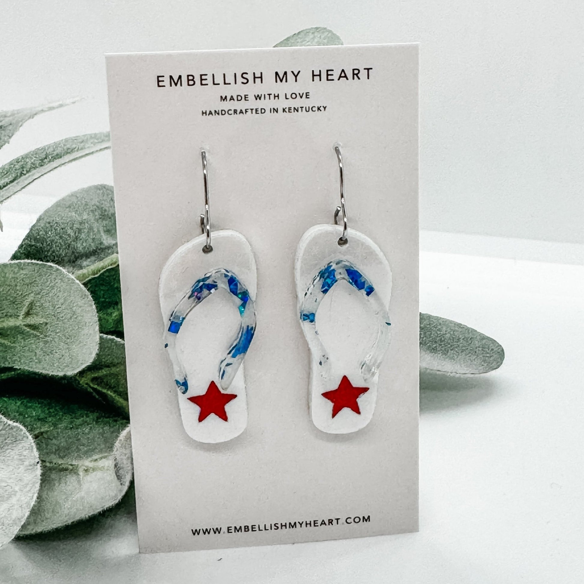 Star Spangled Flip Flop Earrings - Embellish My Heart