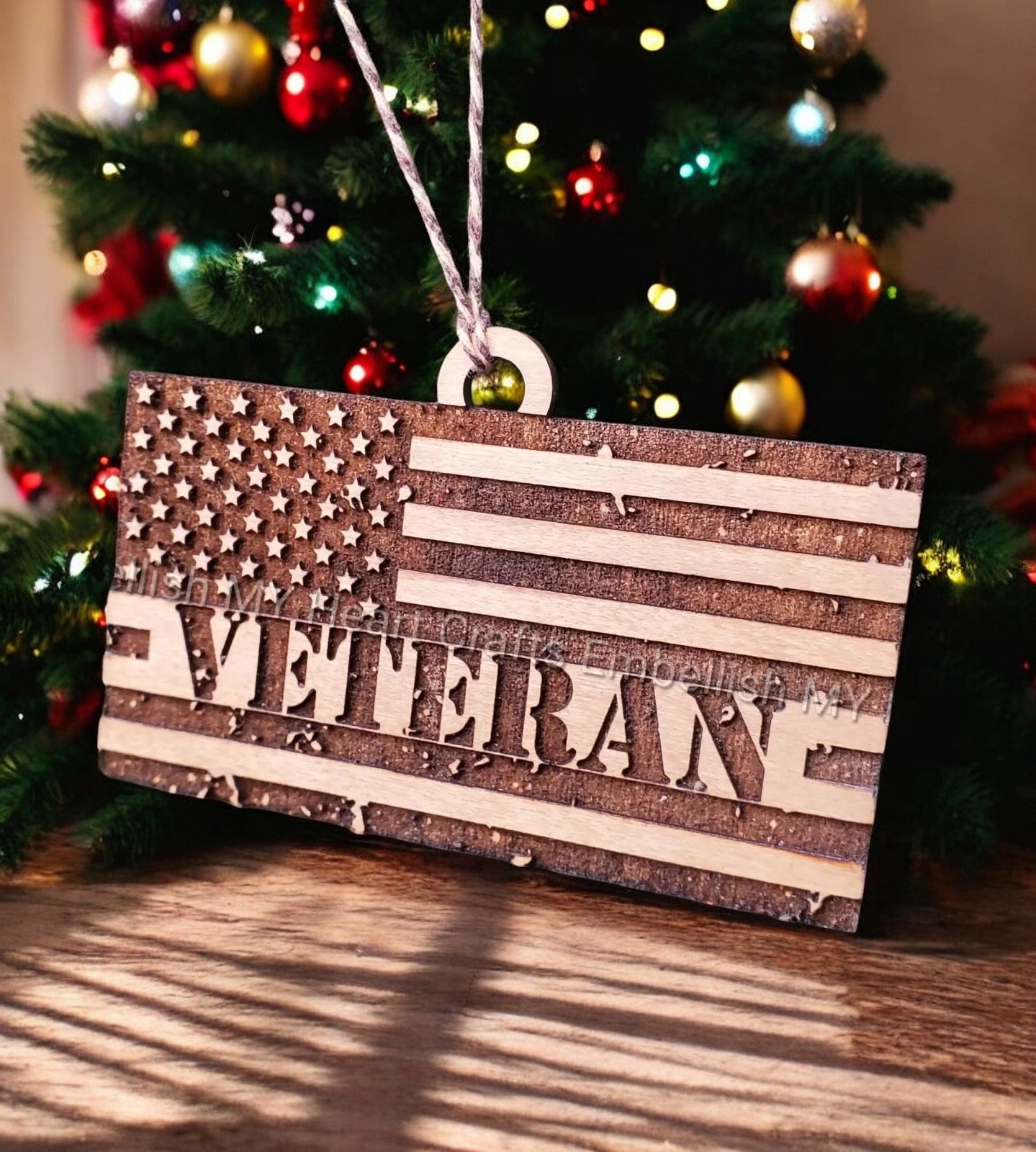 Veteran Ornament, American Flag Ornaments - Embellish My Heart