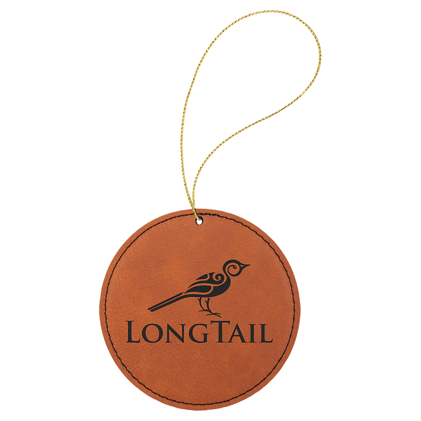 Wholesale Custom Rawhide Leatherette Ornament (Round) 3.75" - Embellish My Heart
