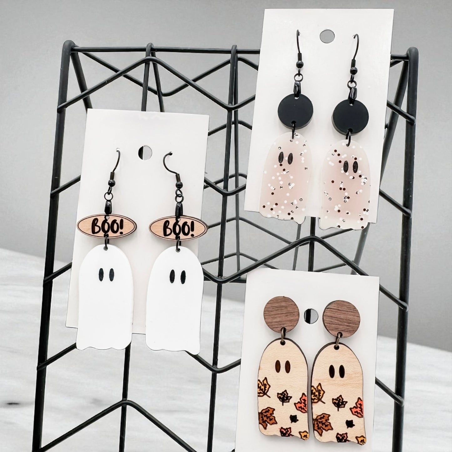 Wholesale – Ghost Earrings – Handmade Lightweight Halloween Jewelry – 3 Styles - Embellish My Heart