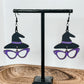 Witch Hat with glasses earrings (Medium) - Embellish My Heart