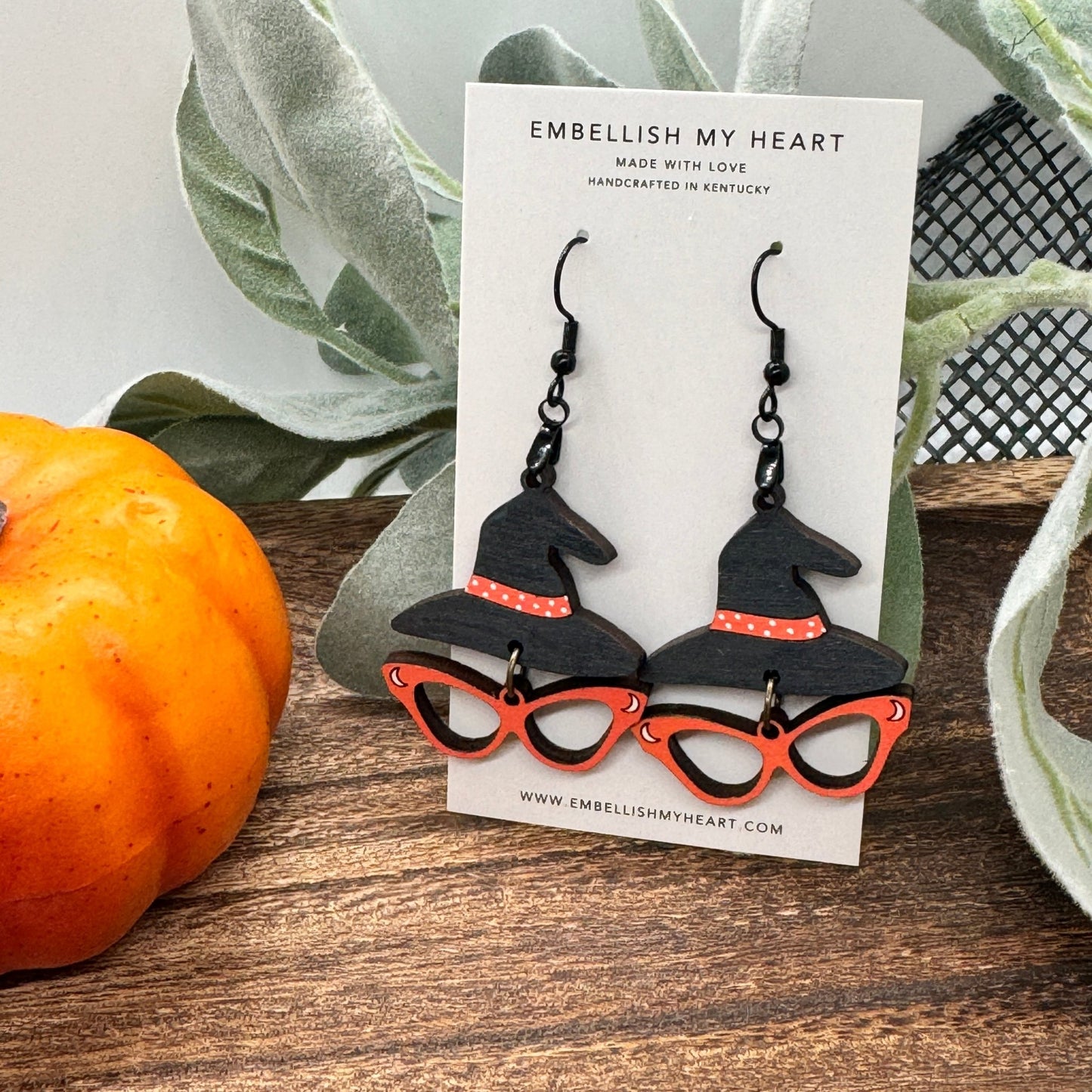 Witch Hat with glasses earrings (Small) - Embellish My Heart