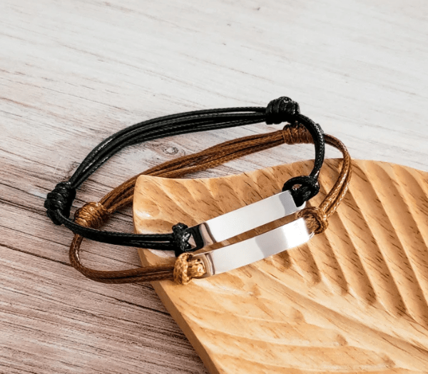 Woven Cord Bar Bracelet (Brown or Black) - Embellish My Heart