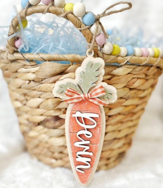 Carrot Easter Basket Tags, Letter Tag,Basket Charm - Embellish My Heart