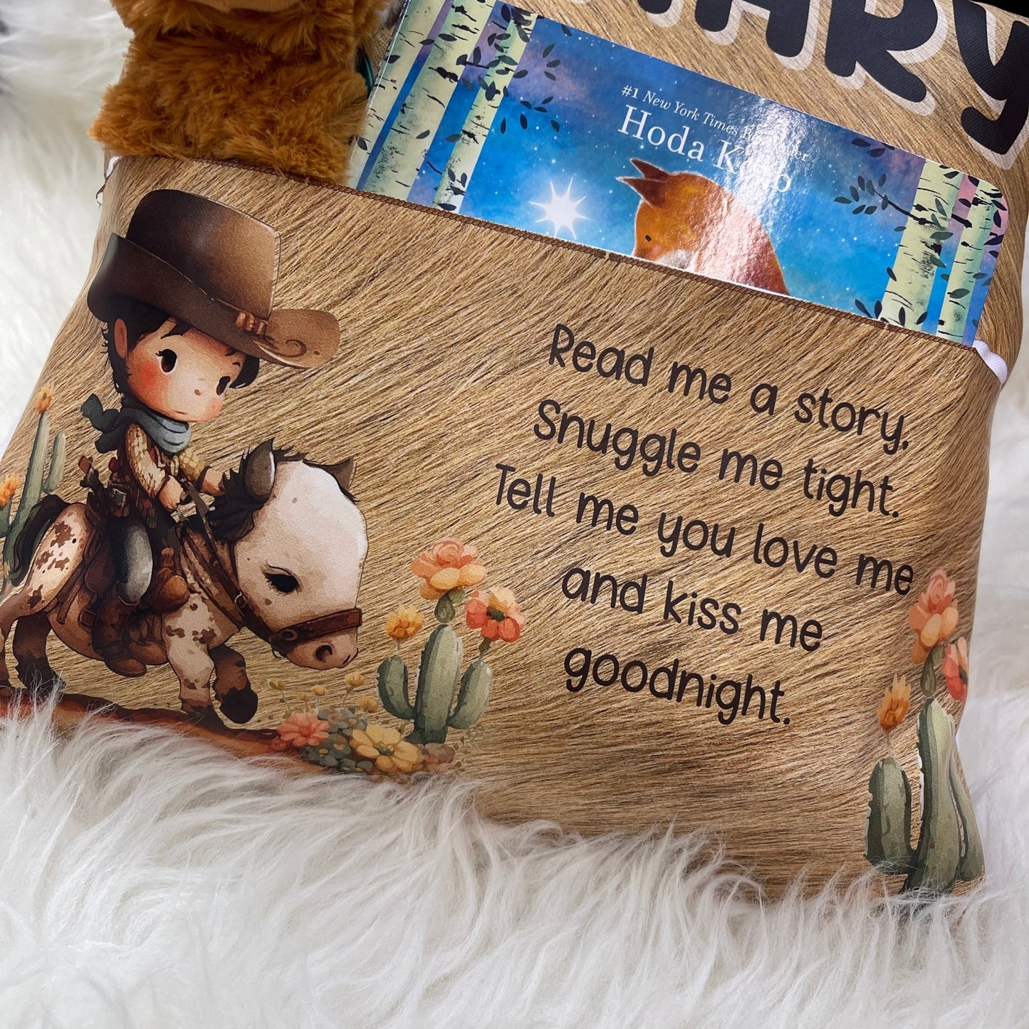 Child's Pillow with Pocket, Toddler Reading Pillow, Kids Pillow, Book Cushion for Bedtime, Gift for Boy or Girl, Birthday Present - Embellish My Heart