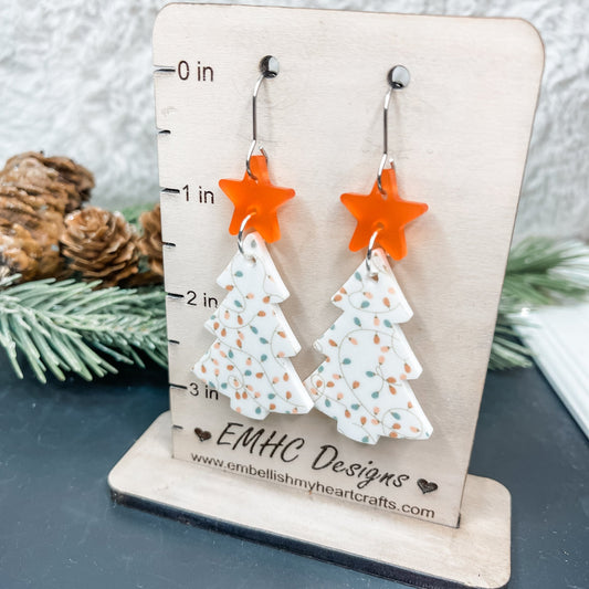 Christmas Tree Acrylic Dangle Earrings - Embellish My Heart