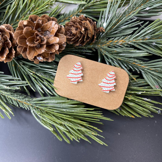 Christmas Tree Red and Green Sprinkles Earring Studs - Embellish My Heart