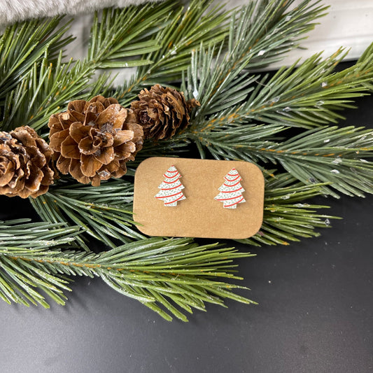 Christmas Tree Red and Green Sprinkles Earring Studs - Embellish My Heart