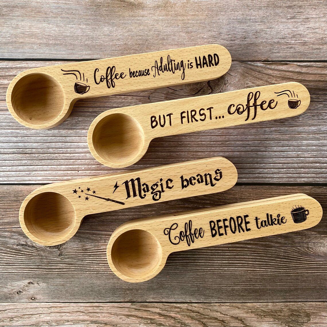 Coffee Scoop, Coffee Clip, Wooden Coffee Scoop, Coffee Spoon, Closing Gift, Wedding Gift - Embellish My Heart