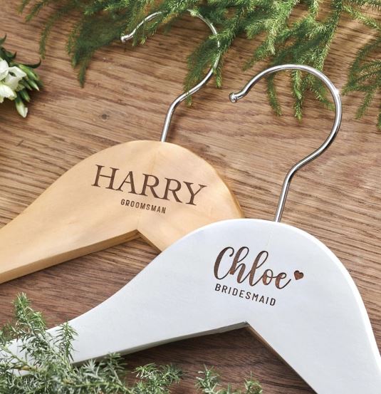 Custom Engraved Bridal Party Hangers - Embellish My Heart