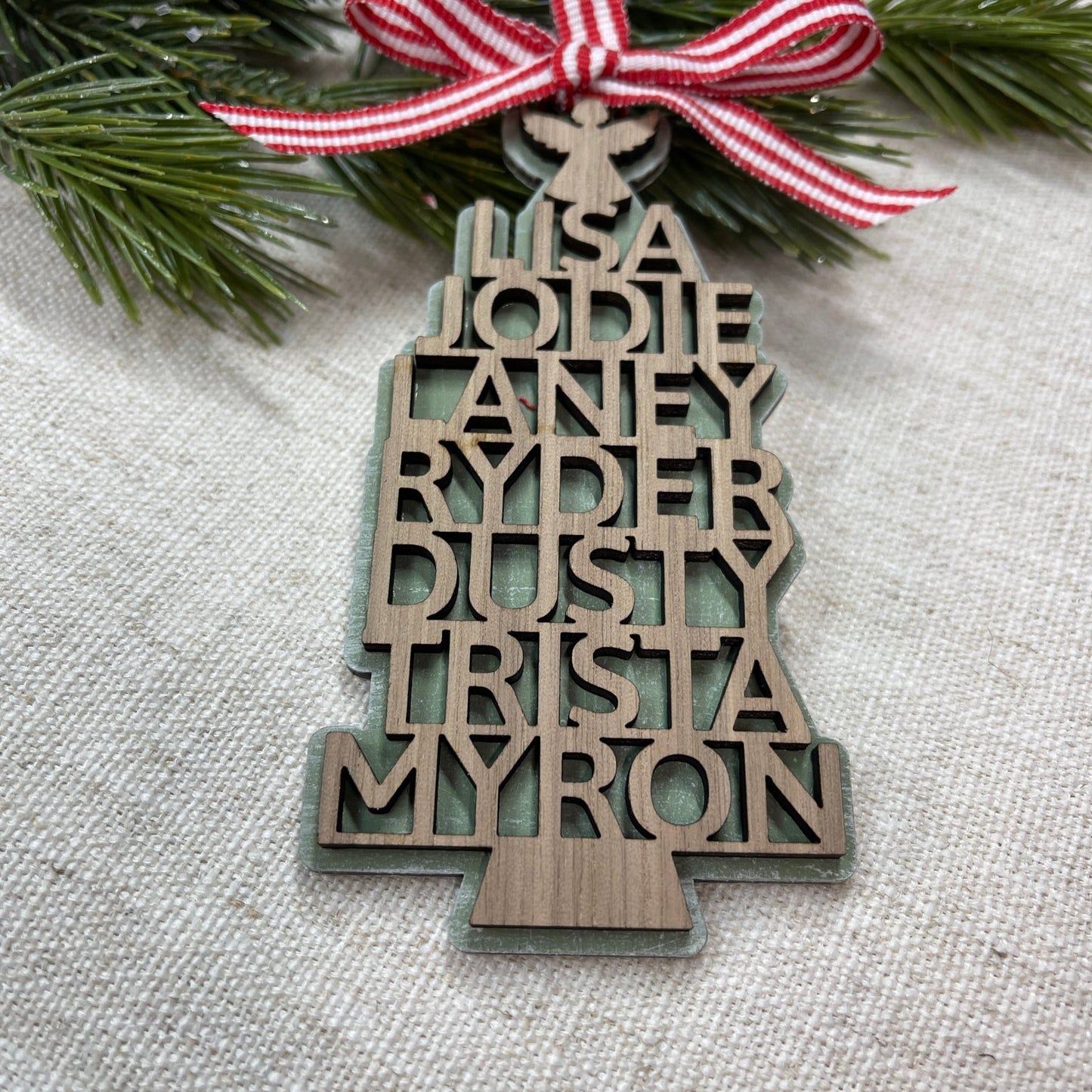 Family Christmas Ornament - Christmas Tree Ornament with Family Names - Christmas Tree Name Ornament - 2023 - Embellish My Heart