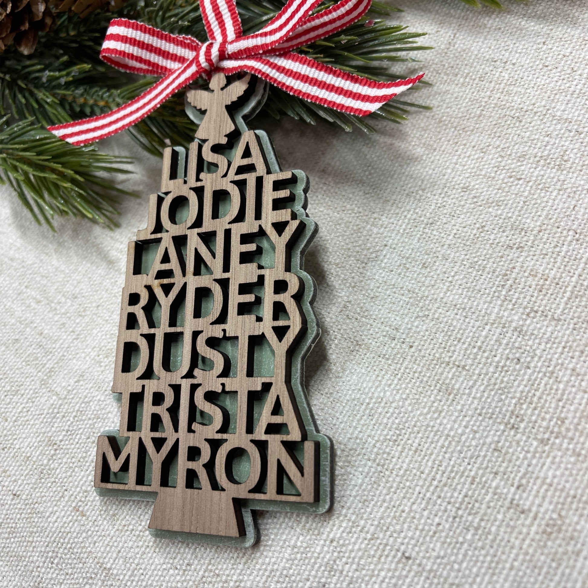 Family Christmas Ornament - Christmas Tree Ornament with Family Names - Christmas Tree Name Ornament - 2023 - Embellish My Heart