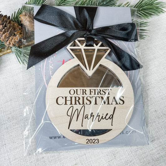 First Christmas Married Christmas Ornament Keepsake - Embellish My Heart