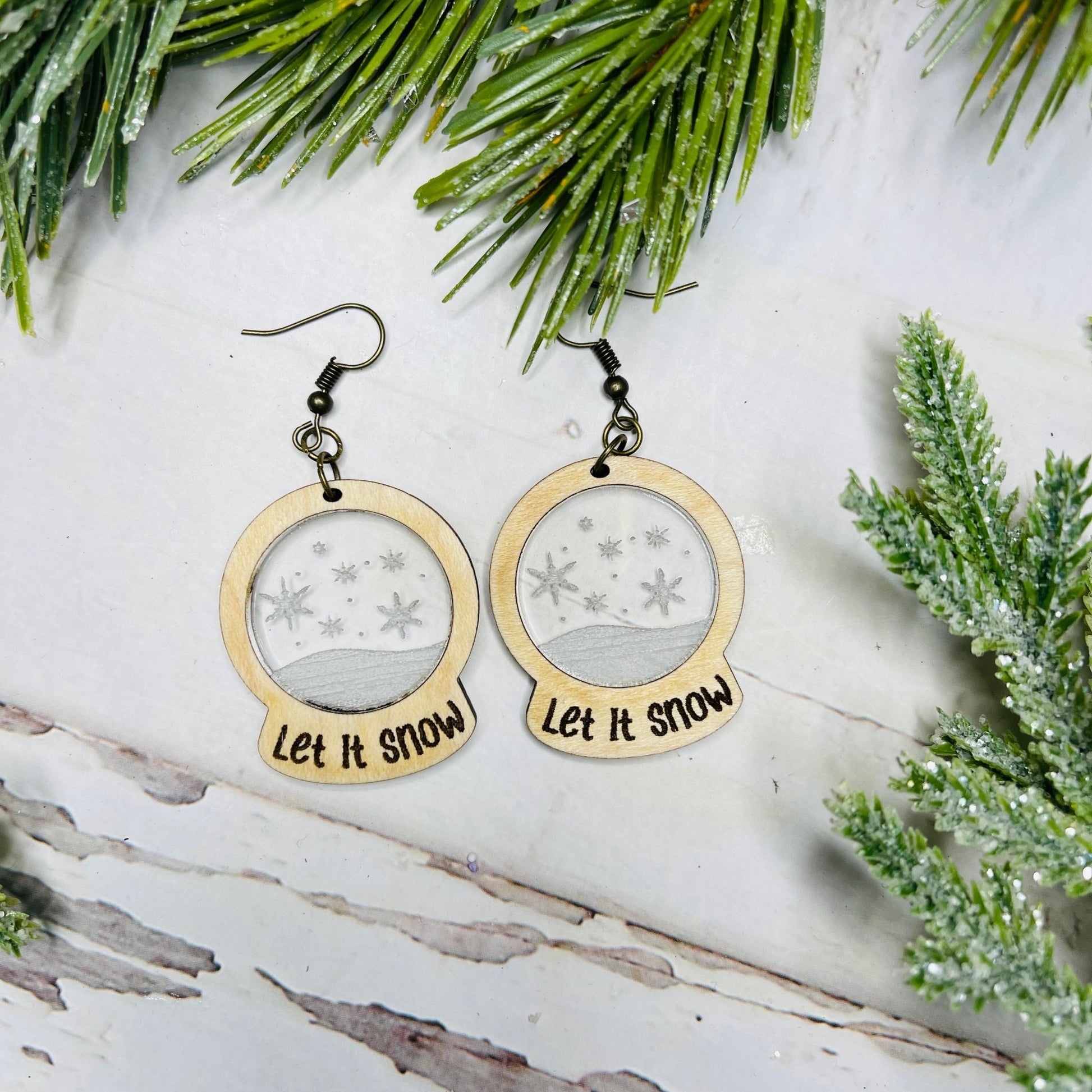 Holiday Snowman Snow Globe | Snow globe Earrings | Winter Earrings | Snowflake Jewelry | Snow Earrings | Winter Jewelry - Embellish My Heart