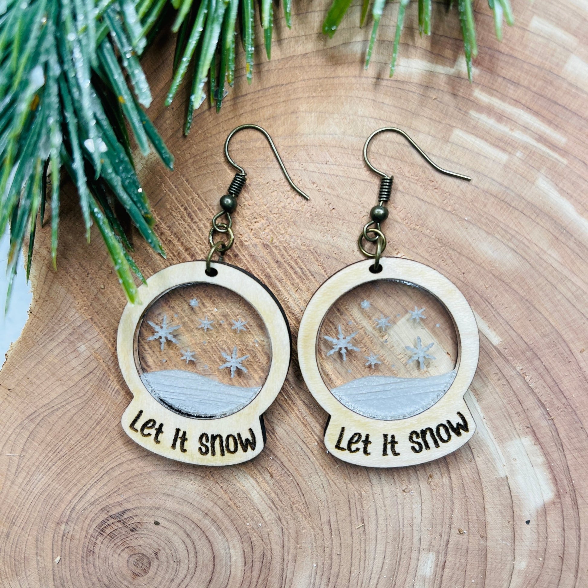 Holiday Snowman Snow Globe | Snow globe Earrings | Winter Earrings | Snowflake Jewelry | Snow Earrings | Winter Jewelry - Embellish My Heart