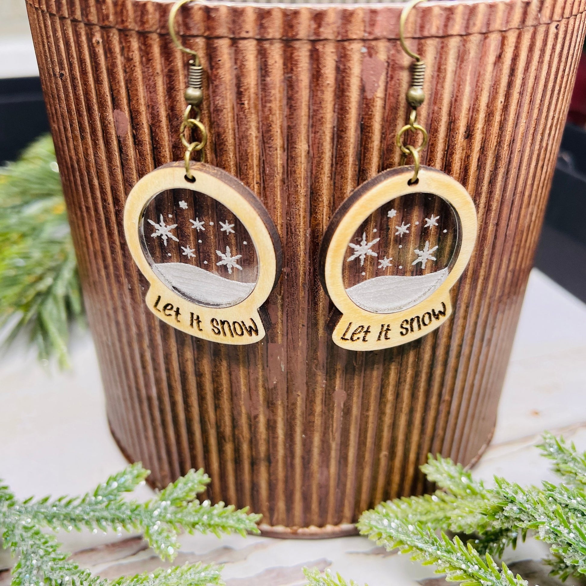 Holiday Snowman Snow Globe | Snow globe Earrings | Winter Earrings | Snowflake Jewelry | Snow Earrings | Winter Jewelry - Embellish My Heart