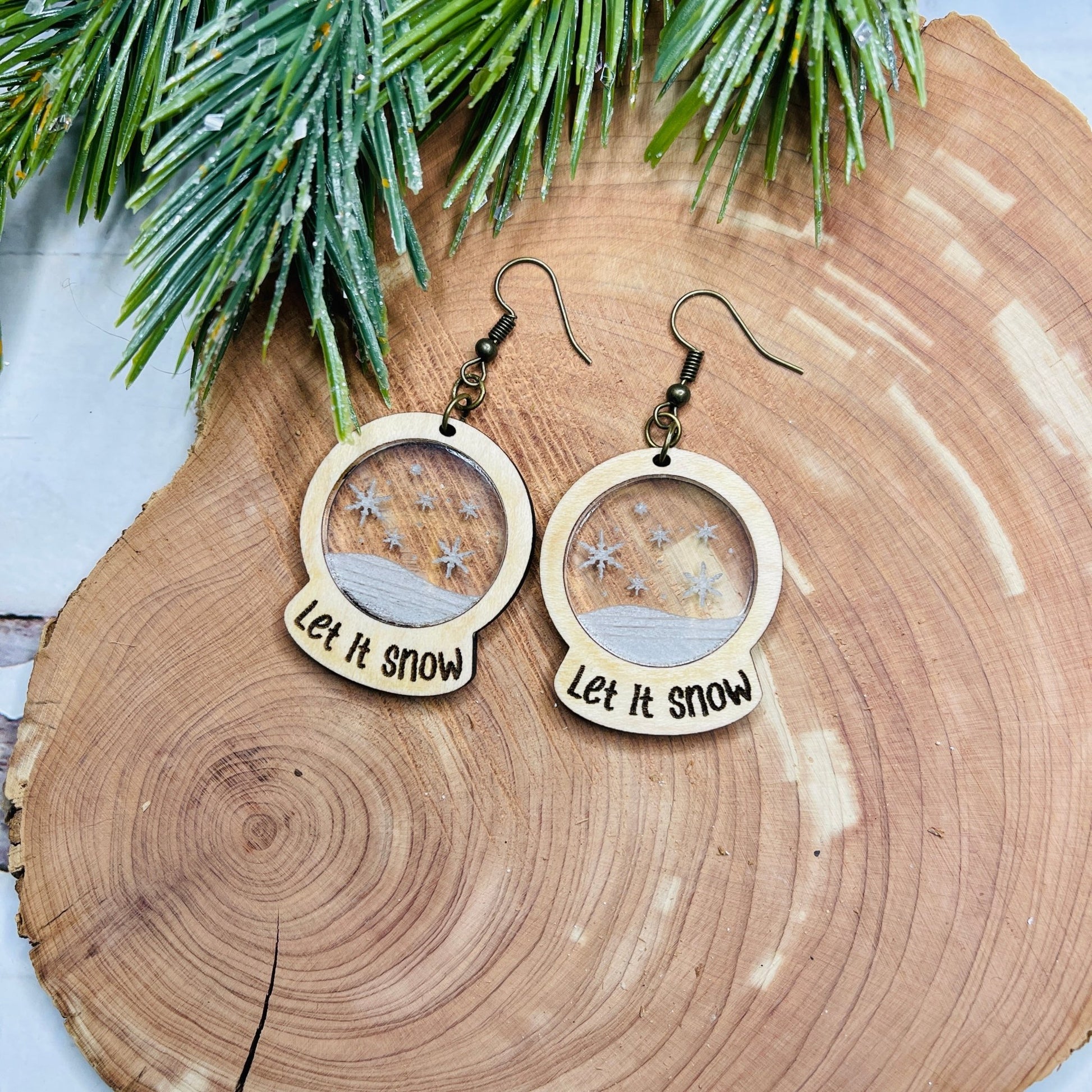 Holiday Snowman Snow Globe | Snow globe Earrings | Winter Earrings | Snowflake Jewelry | Snow Earrings | Winter Jewelry - Embellish My Heart