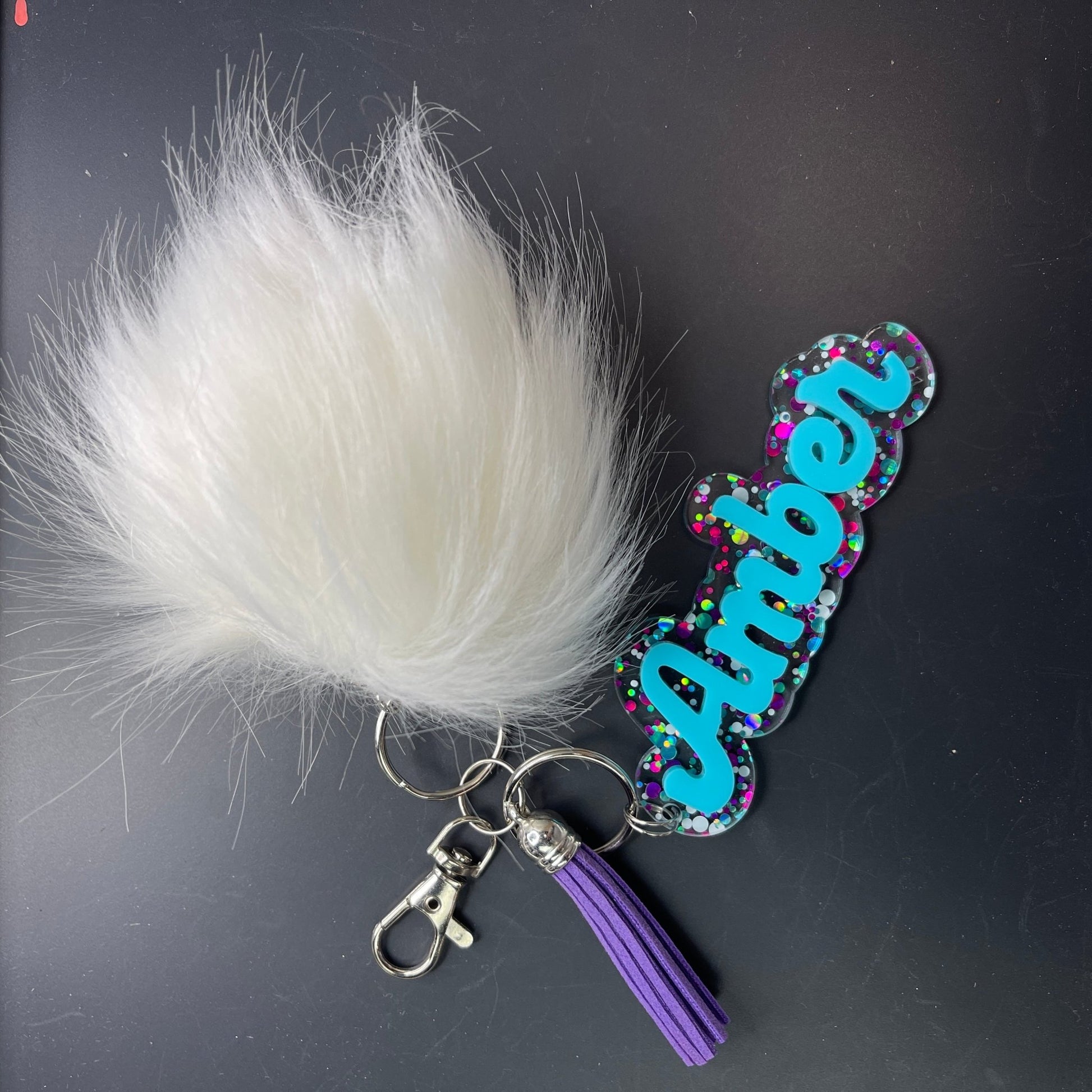 Keychain Pom Pom Tassle Personalized - Embellish My Heart