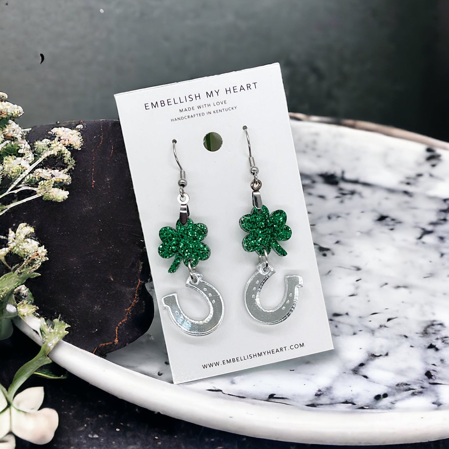 Lucky Shamrock St. Patrick's Day Dangle Earrings - Embellish My Heart