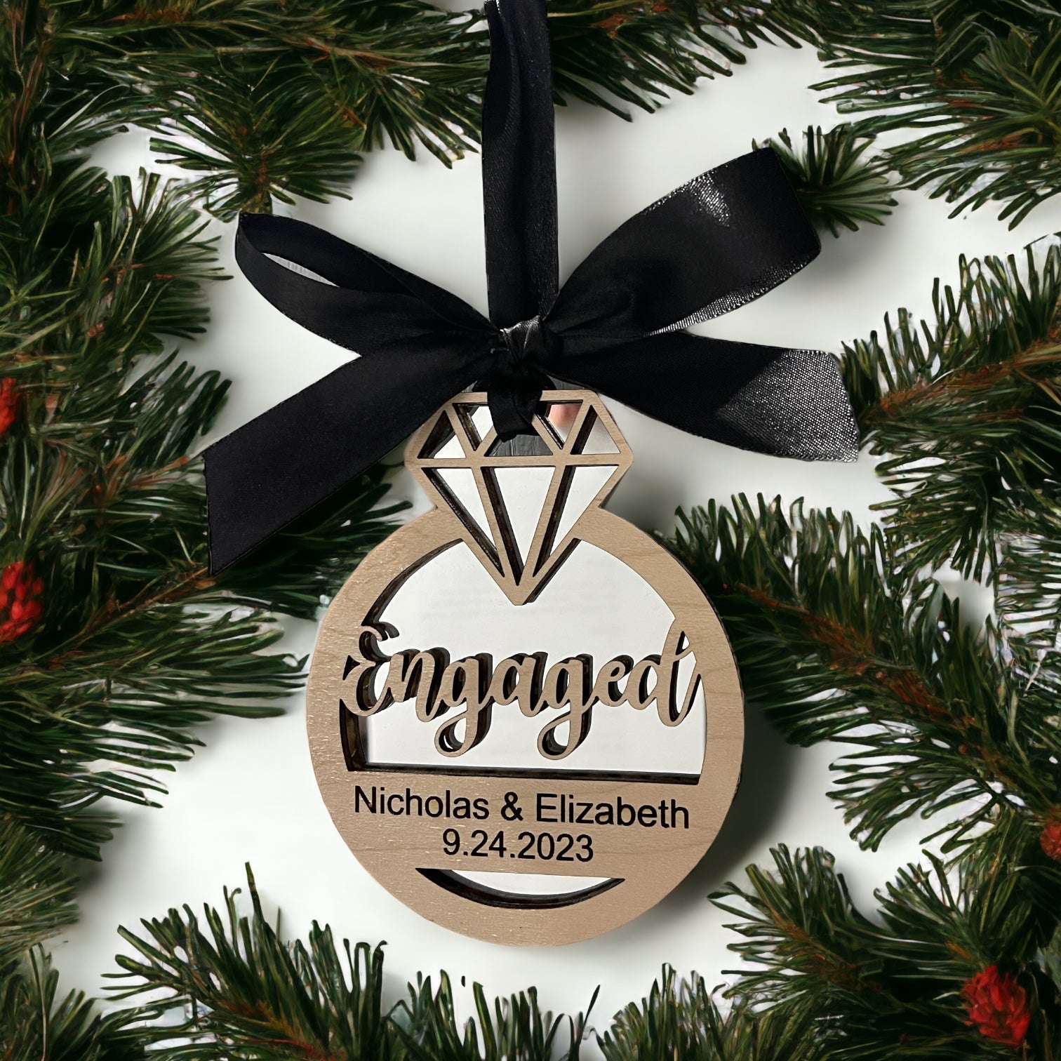 Married, Engaged Christmas Ornament Keepsake - Embellish My Heart